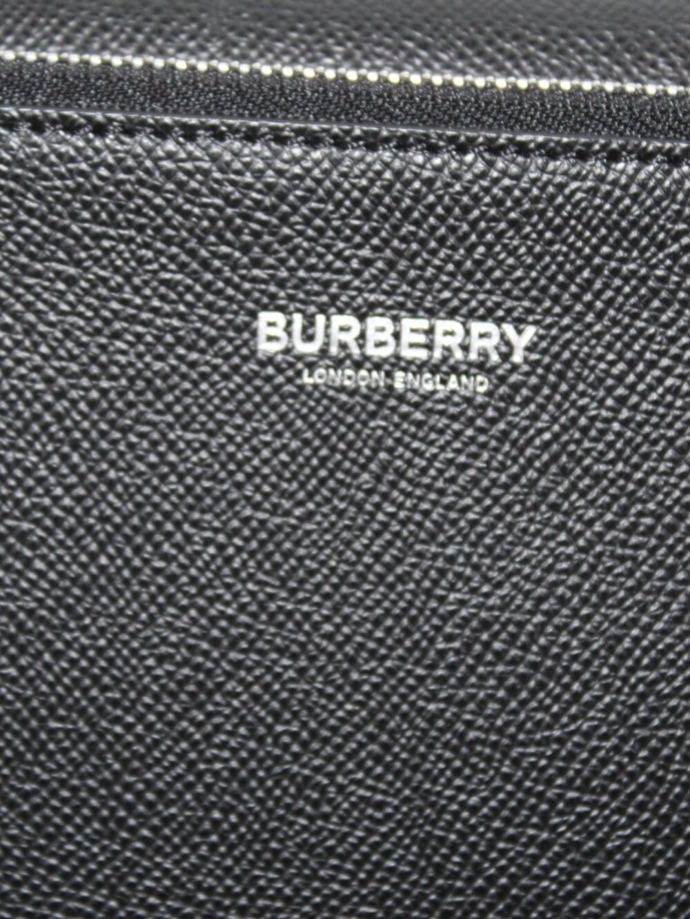 Burberry Grained Leather Black Crossbody Shoulder Bag 2 Way Strap Black Snap Zip - Picture 15 of 15